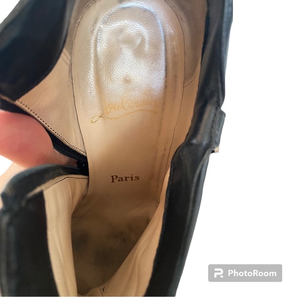 Christian Louboutin (resoled) heeled ankle booties Sz 37 1/2 - Picture 14 of 14